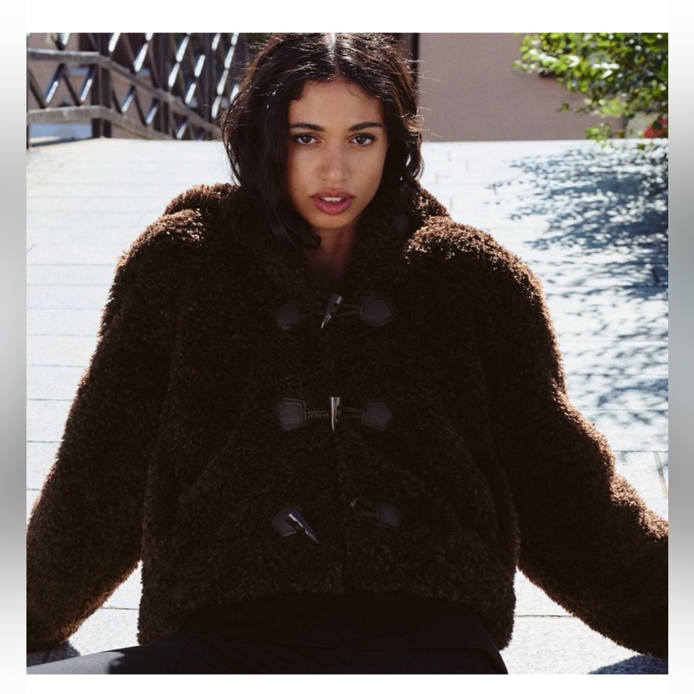 Zara Dark Brown Teddy Jacket